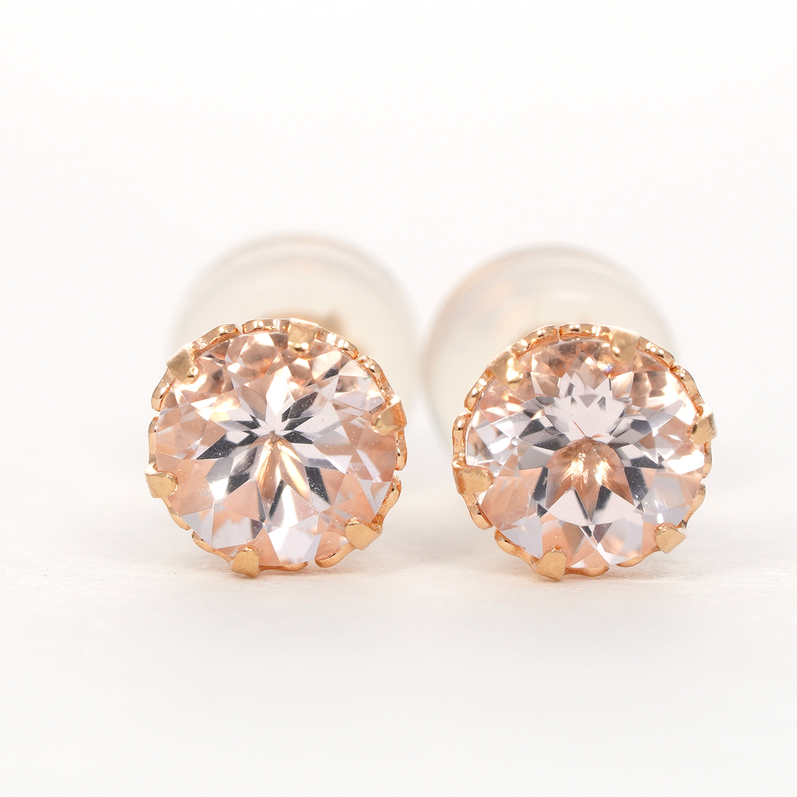 モルガナイト0.40/0.40ct. K18PG ピアス